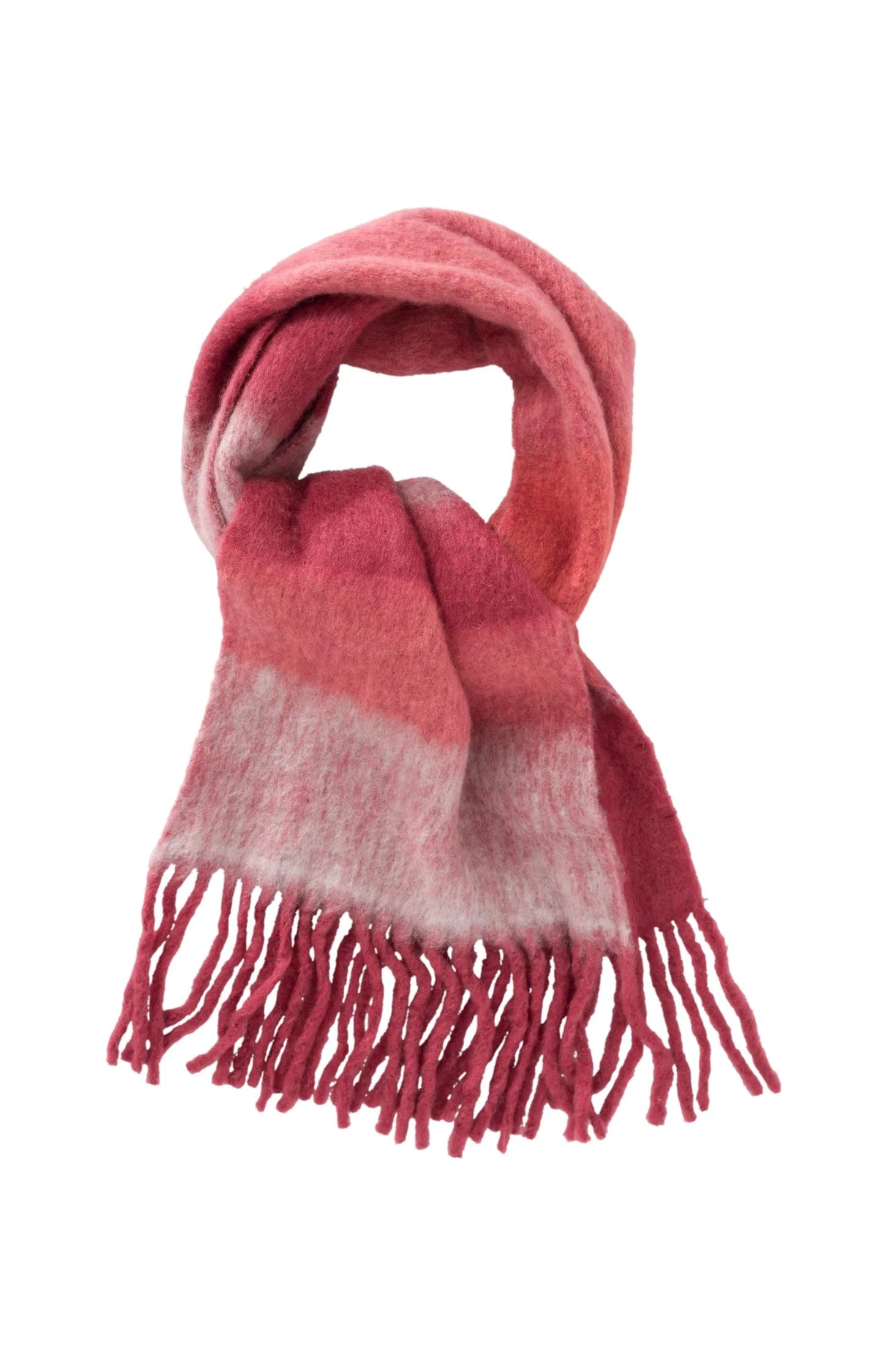 YAYA | scarfwith color accent and tassels RED