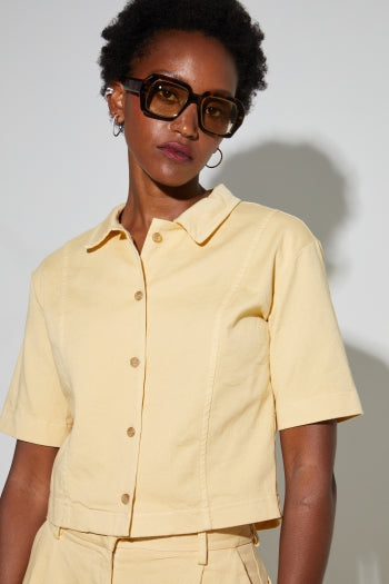 Imprevu | Mael Overhemd In Vanillekleurig Denim