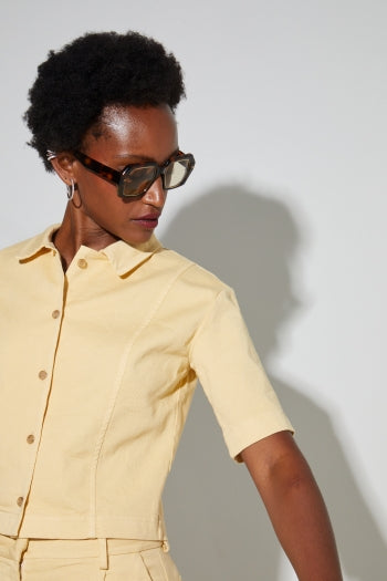 Imprevu | Mael Overhemd In Vanillekleurig Denim