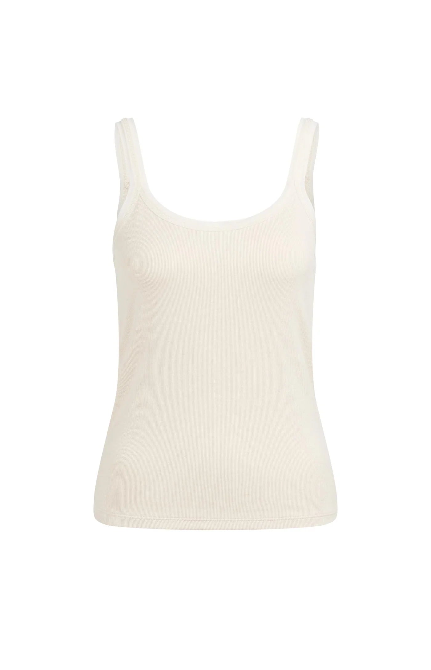 YAYA | Singlet Met Mesh Afwerking Creme Beige