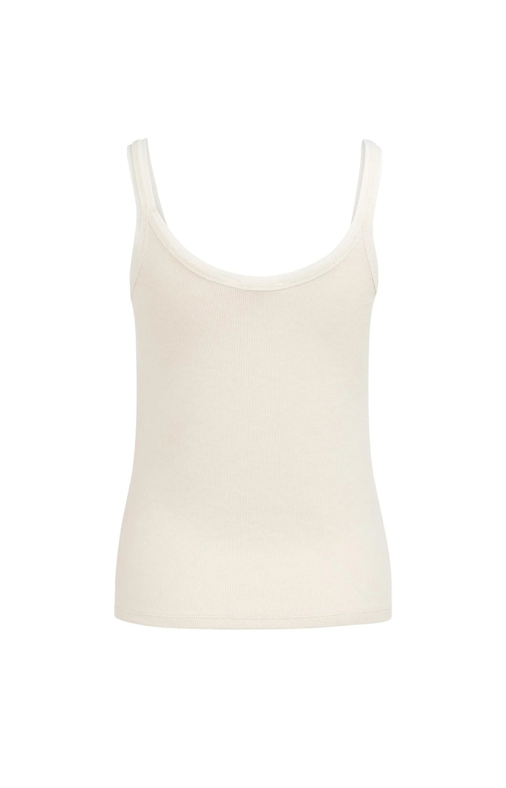 YAYA | Singlet Met Mesh Afwerking Creme Beige