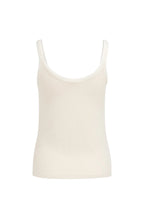 YAYA | Singlet Met Mesh Afwerking Creme Beige