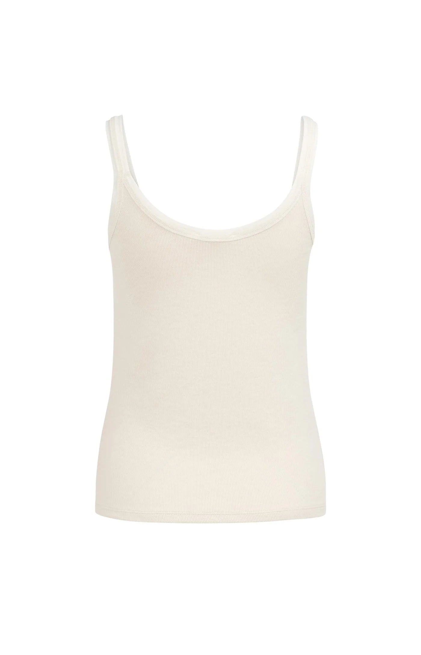 YAYA | Singlet Met Mesh Afwerking Creme Beige