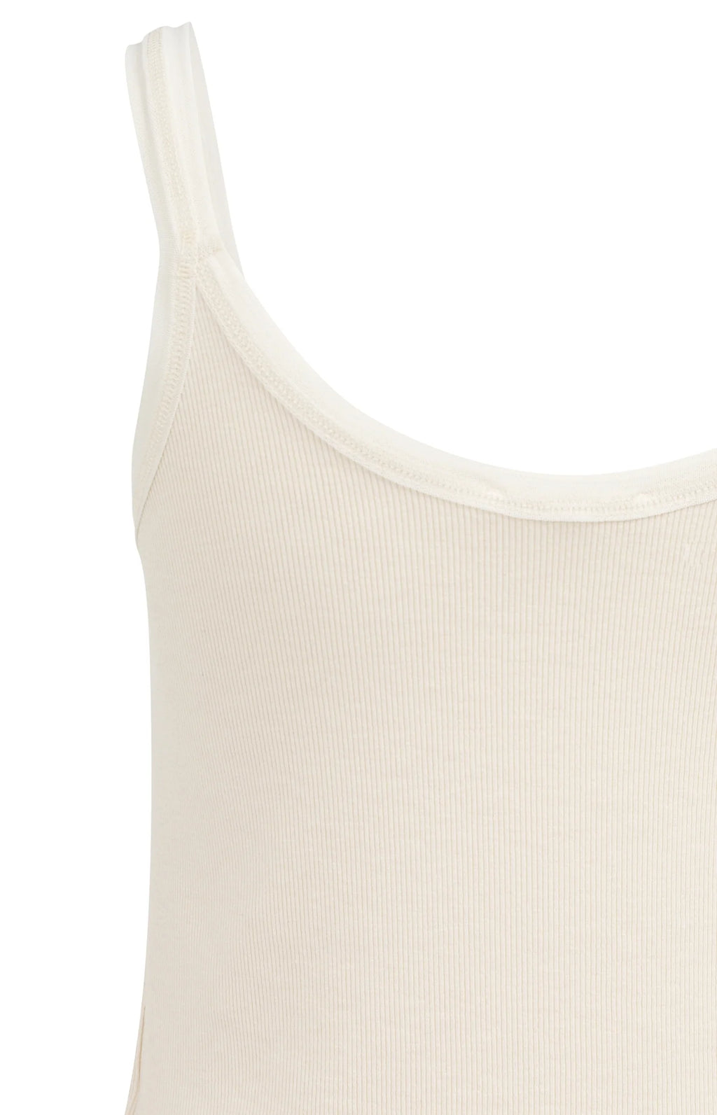 YAYA | Singlet Met Mesh Afwerking Creme Beige