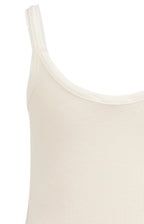 YAYA | Singlet Met Mesh Afwerking Creme Beige