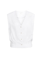 YAYA | Sleeveless Blouse Pleated Details Pure White