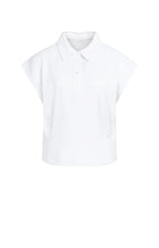 YAYA | Mouwloze Jersey Blouse Met Taillenaden Pure White