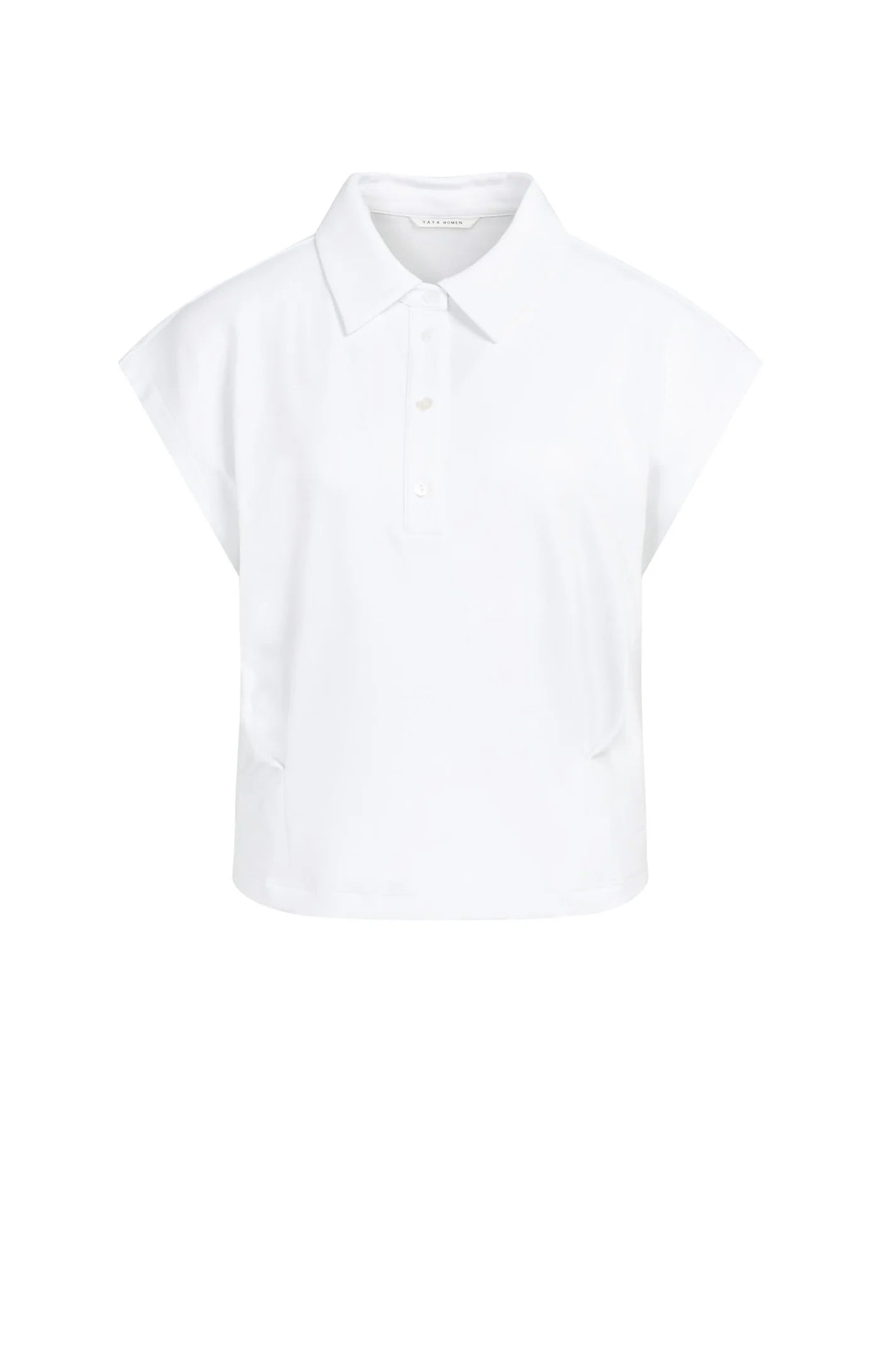 YAYA | Mouwloze Jersey Blouse Met Taillenaden Pure White