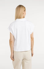 YAYA | Mouwloze Jersey Blouse Met Taillenaden Pure White