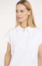YAYA | Mouwloze Jersey Blouse Met Taillenaden Pure White