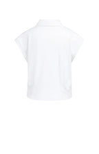 YAYA | Mouwloze Jersey Blouse Met Taillenaden Pure White