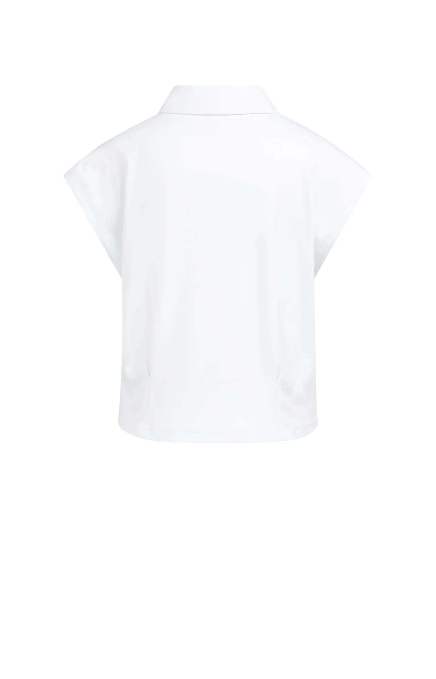 YAYA | Mouwloze Jersey Blouse Met Taillenaden Pure White