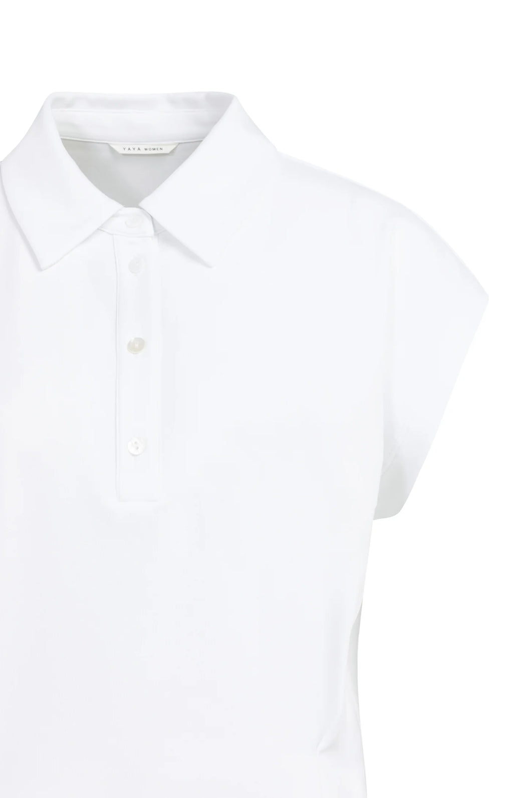 YAYA | Mouwloze Jersey Blouse Met Taillenaden Pure White