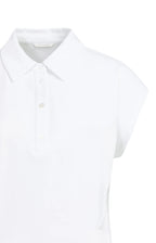 YAYA | Mouwloze Jersey Blouse Met Taillenaden Pure White