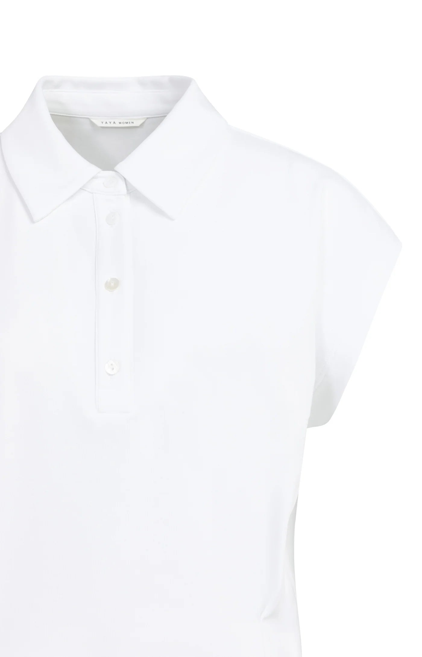 YAYA | Mouwloze Jersey Blouse Met Taillenaden Pure White