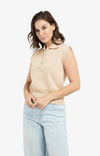 YAYA | Mouwloze Trui Desert Beige