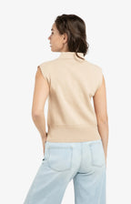 YAYA | Mouwloze Trui Desert Beige