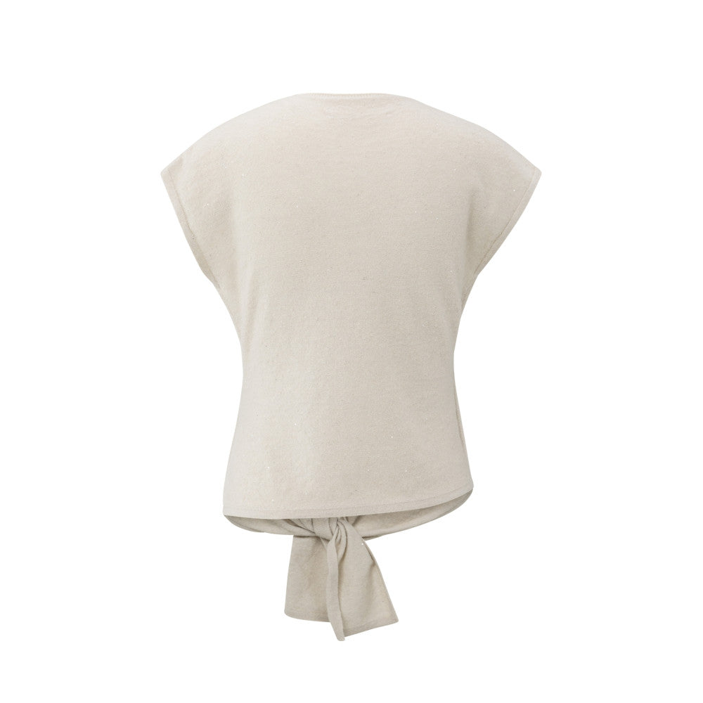 YAYA | Mouwloze Trui Beige