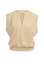 YAYA | Sleeveless V-Neck Sweater Relaxed Fit Semolina Brown