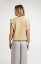 YAYA | Sleeveless V-Neck Sweater Relaxed Fit Semolina Brown