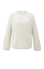 YAYA | Cable Sweater Knitted Taupe Grey Melange