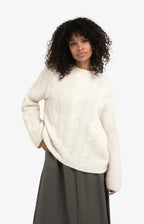 YAYA | Cable Sweater Knitted Taupe Grey Melange