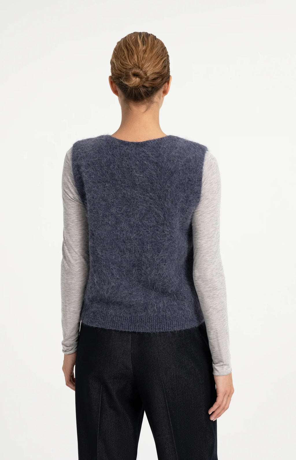 YAYA | Soft Knit Spencer V-Neck Odyssey Gray Melange