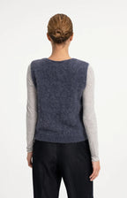 YAYA | Soft Knit Spencer V-Neck Odyssey Gray Melange