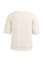 YAYA | Zachte trui Met Korte Mouwen En Ronde Hals Kit Beige Melange