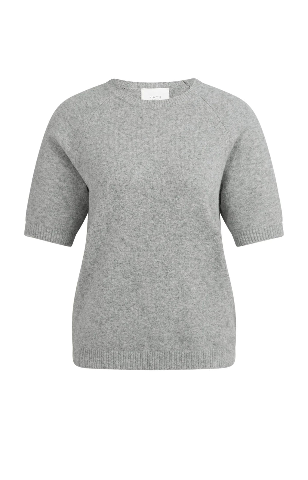 YAYA | Zachte Trui Met Korte Mouwen En Ronde Hals Iron Grey Melange