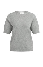 YAYA | Zachte Trui Met Korte Mouwen En Ronde Hals Iron Grey Melange