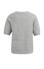 YAYA | Zachte Trui Met Korte Mouwen En Ronde Hals Iron Grey Melange