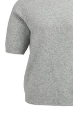 YAYA | Zachte Trui Met Korte Mouwen En Ronde Hals Iron Grey Melange