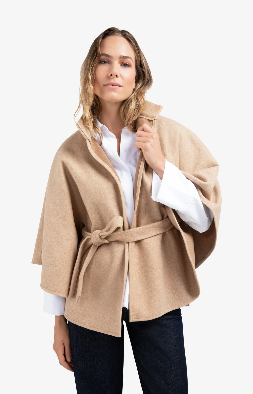 YAYA | Soft Woven Poncho Light Camel Melange