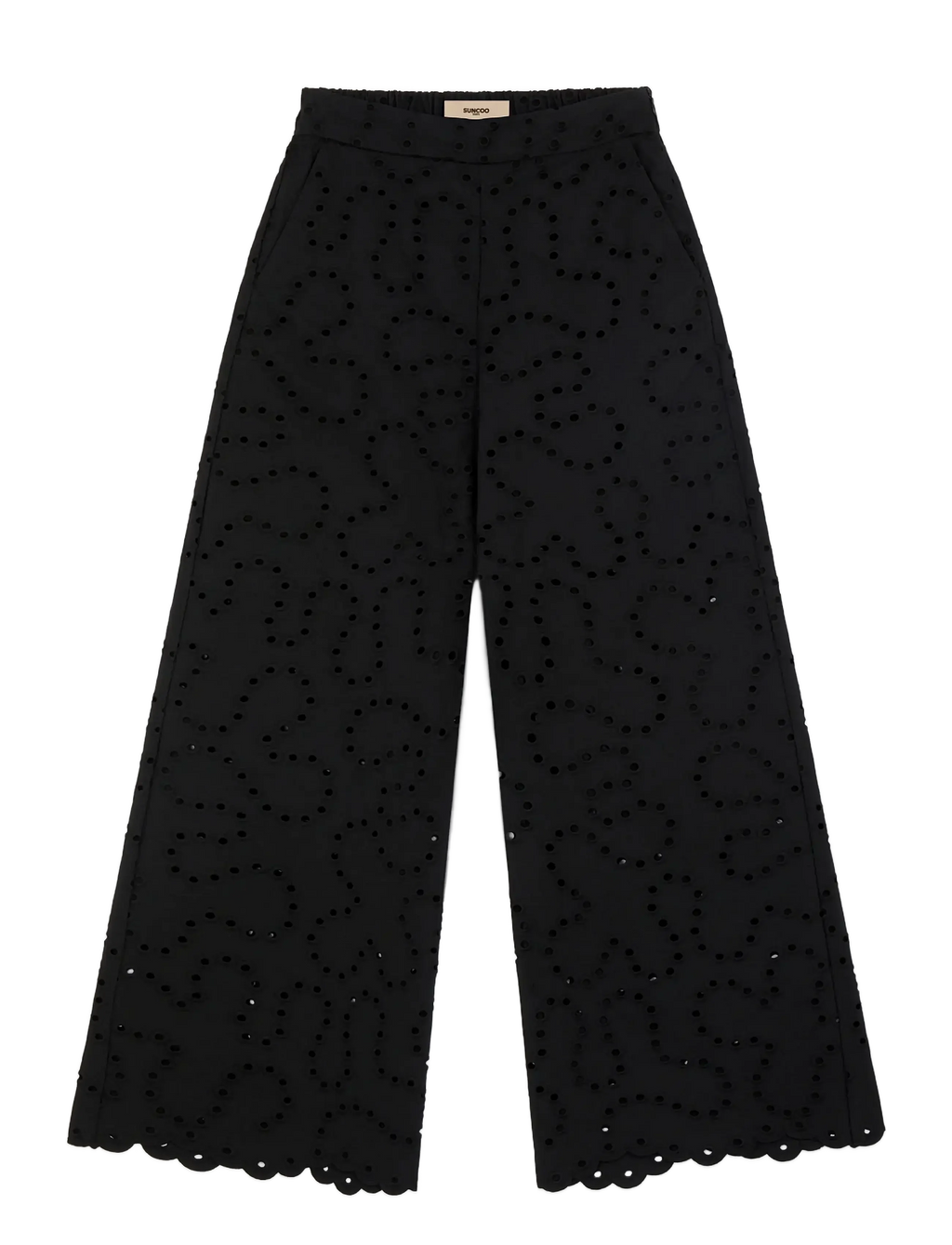 Suncoo Paris | Jane Flared Embroidered Trousers Noir