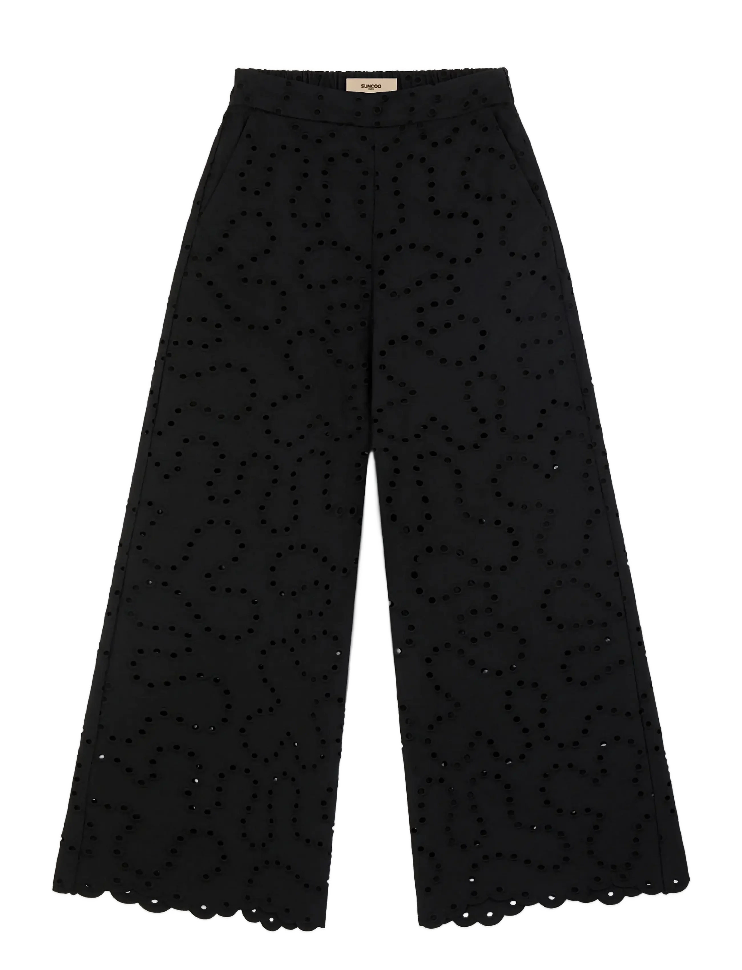 Suncoo Paris | Jane Flared Embroidered Trousers Noir