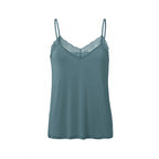 YAYA | Strappy top met V-hals en kanten details -01-729005-310 - stormy weather blue