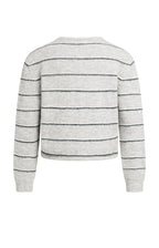 YAYA | Striped Knitted Cardigan Medium Grey Melange