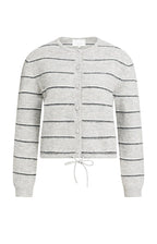 YAYA | Striped Knitted Cardigan Medium Grey Melange