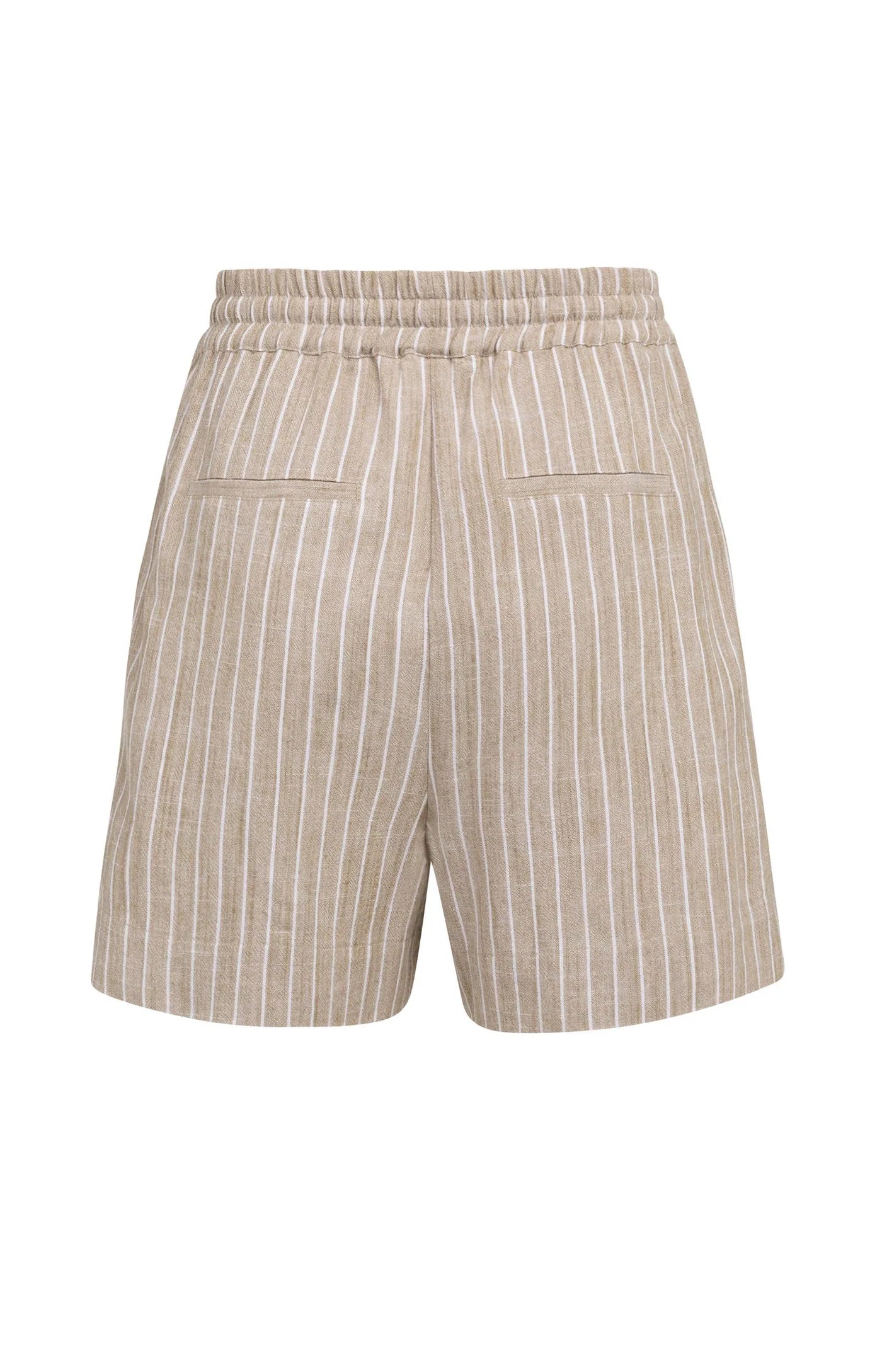 YAYA | Striped Short Elastic Band Safari Brown Dessin