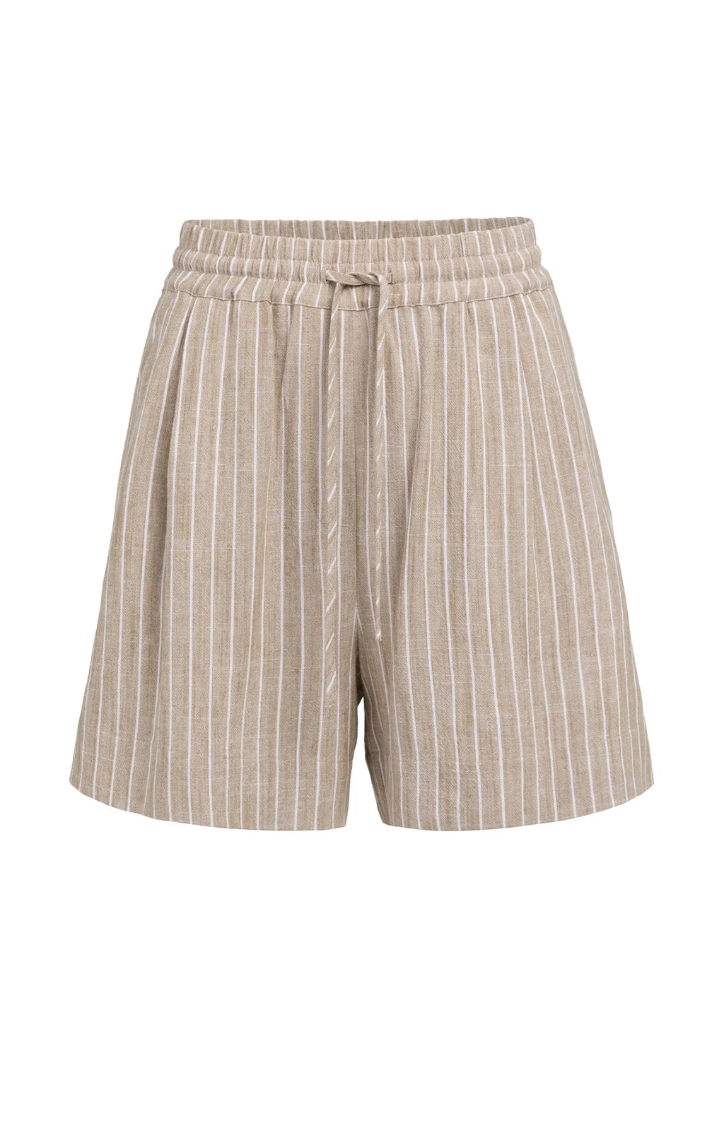 YAYA | Striped Short Elastic Band Safari Brown Dessin