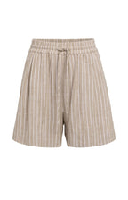 YAYA | Striped Short Elastic Band Safari Brown Dessin