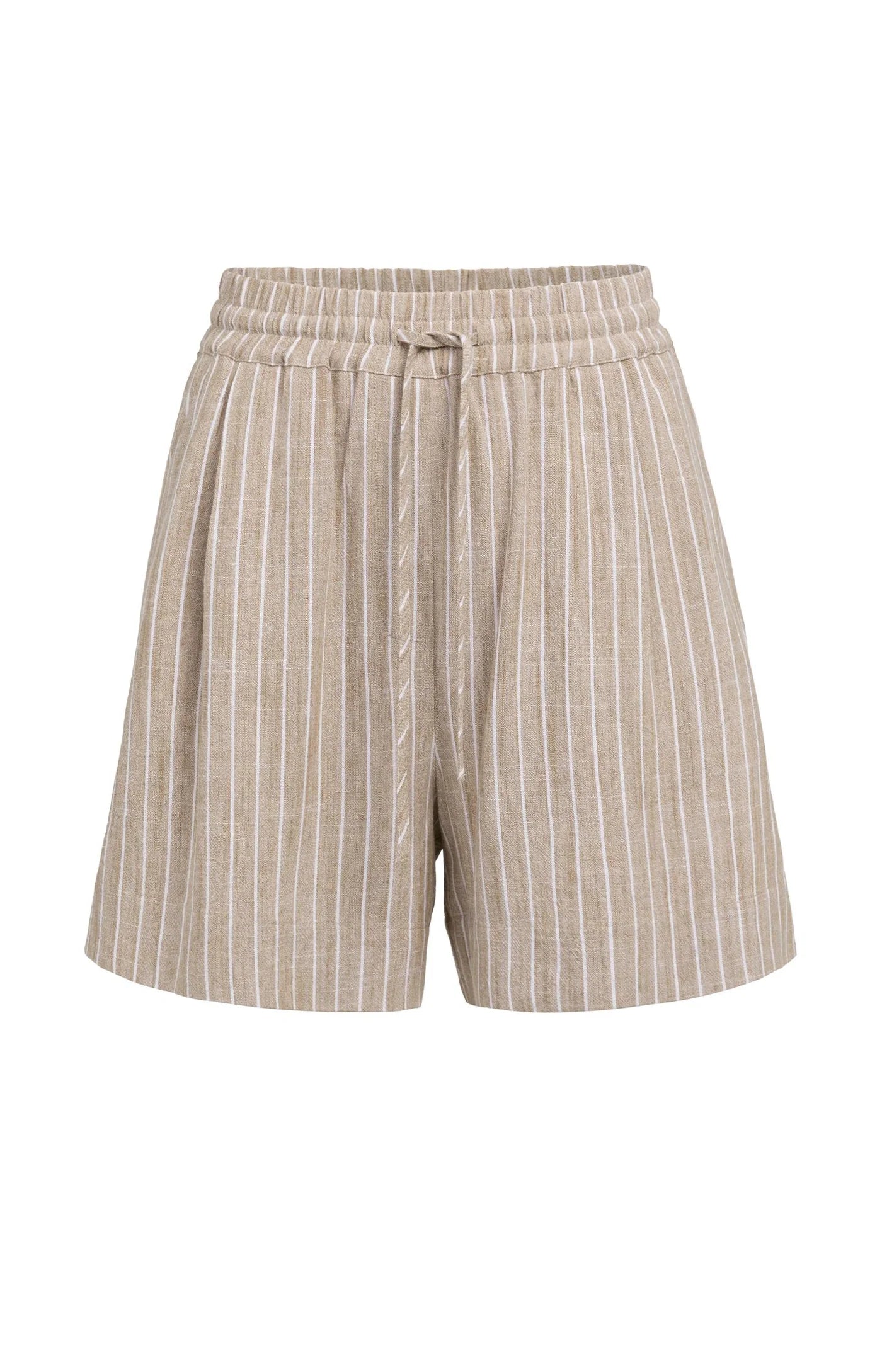 YAYA | Striped Short Elastic Band Safari Brown Dessin