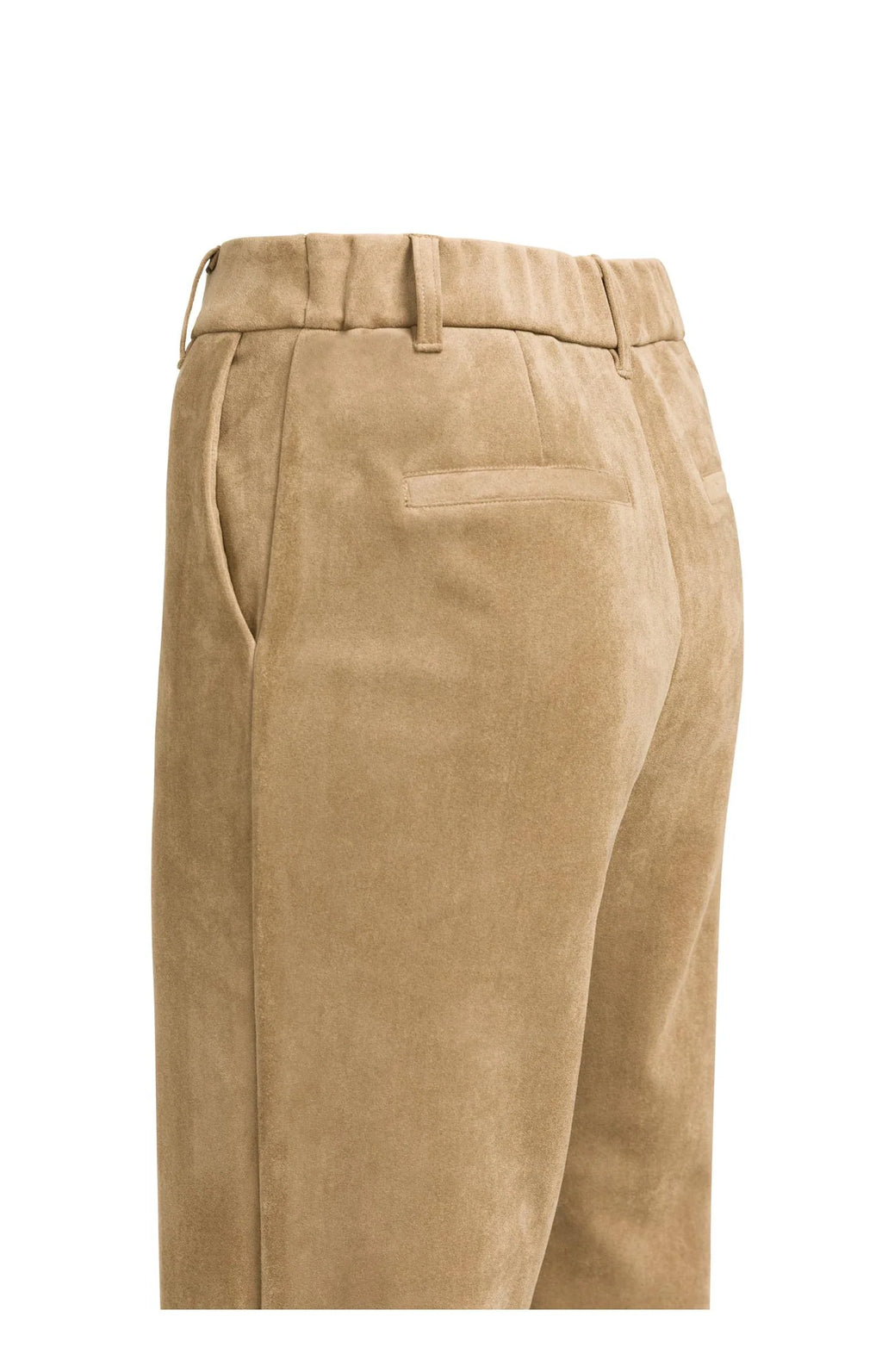 YAYA | Suedine Wide Leg Trousers Otter Brown