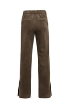 YAYA | Suedine Wide Leg Trousers Slate Black Brown
