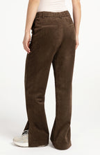 YAYA | Suedine Wide Leg Trousers Slate Black Brown