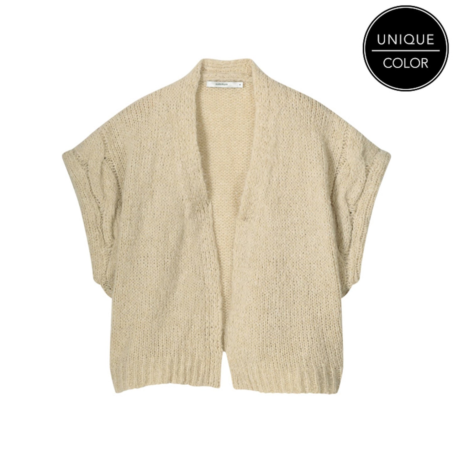 Summum | sleeveless cardigan rustic mohair blend knit Ivoor