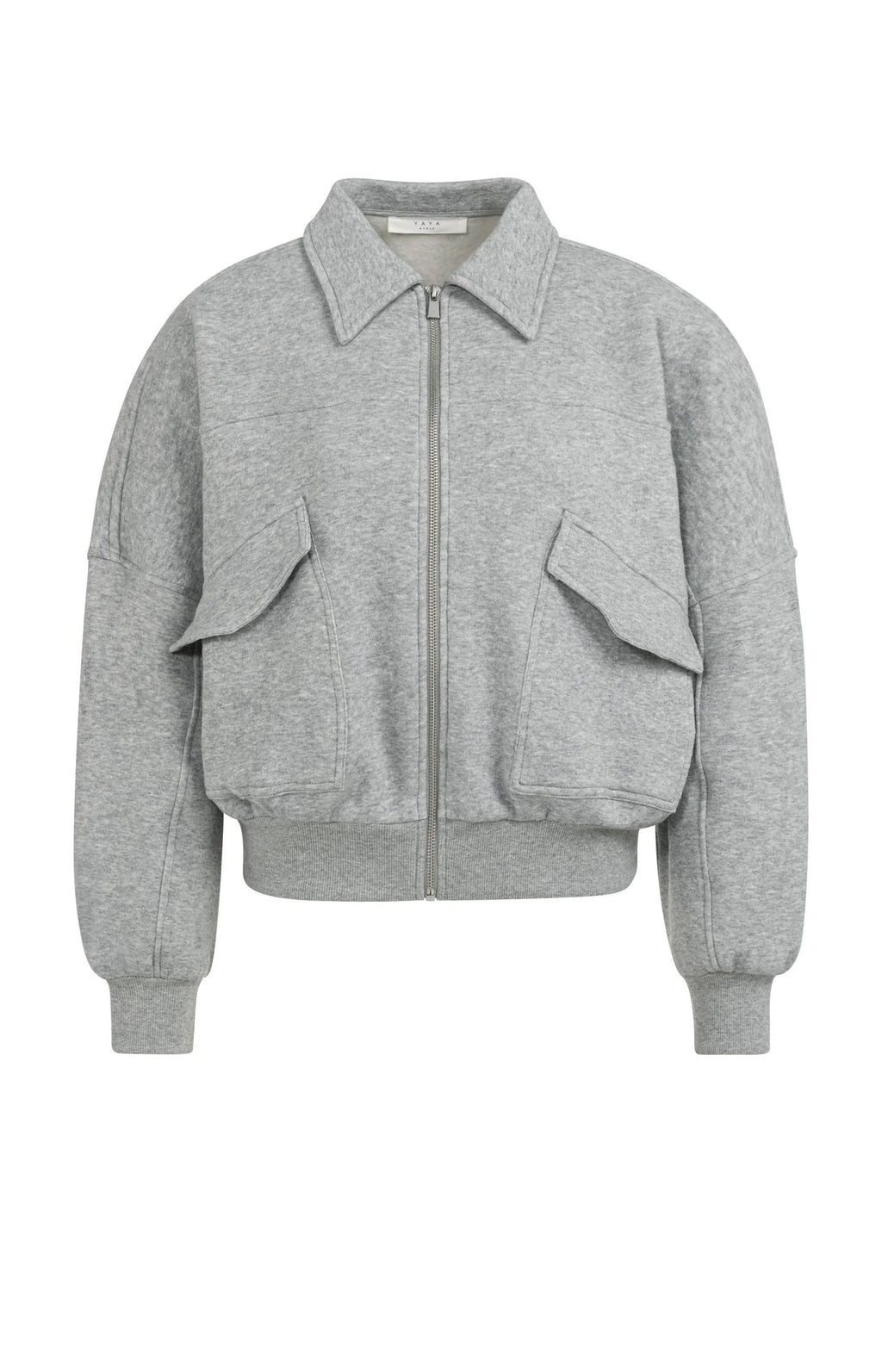 YAYA | Sweatvest Met Klepzakken En Ritssluiting Iron Grey Melange