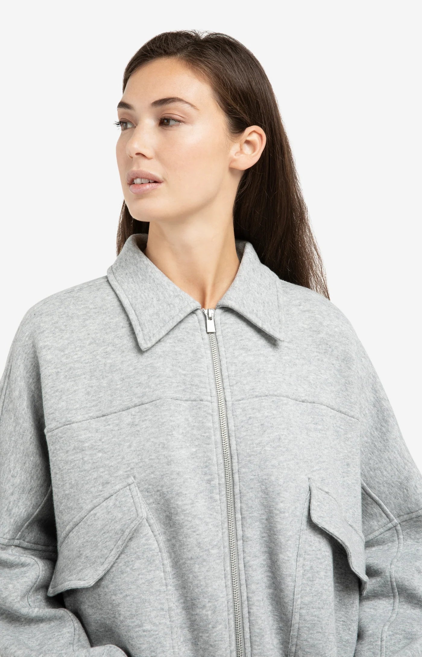 YAYA | Sweatvest Met Klepzakken En Ritssluiting Iron Grey Melange