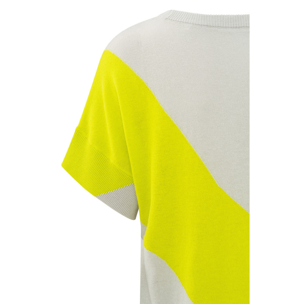 YAYA | Sweater met diagonale streep en korte mouwen - 01-000370-407